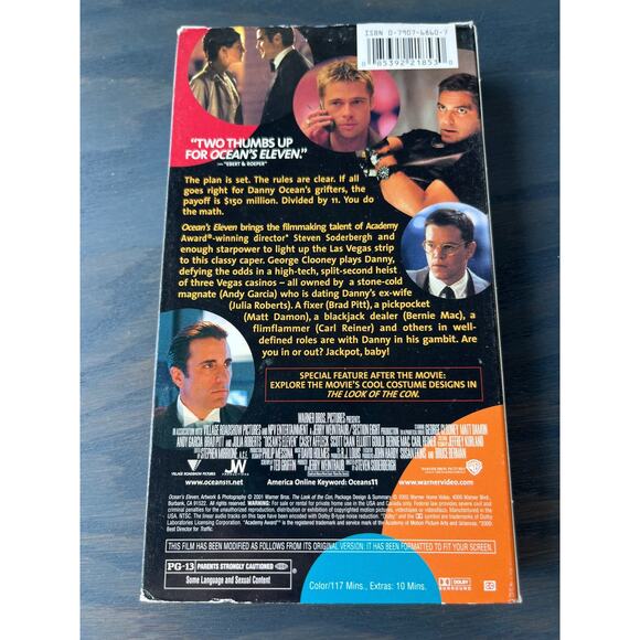 Ocean's Eleven Adventure Movie Vintage 2002 VHS Tape Pre-Loved - Picture 2 of 4